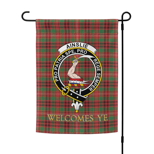 Ainslie Ancient Clan Badge Tartan Garden Flag