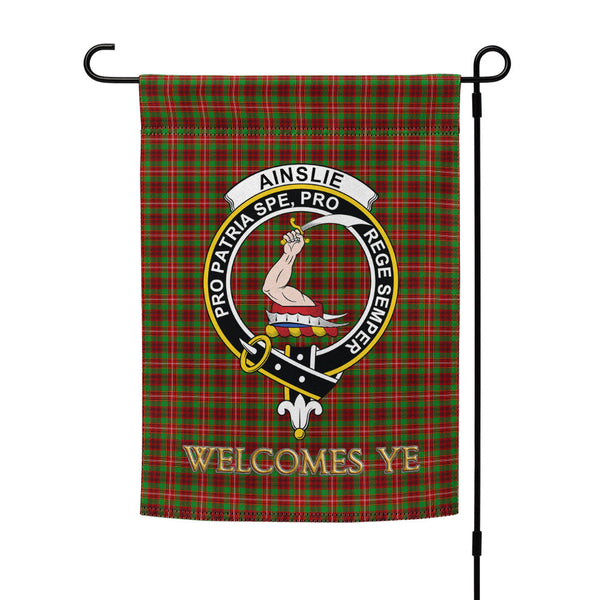 Ainslie Clan Badge Tartan Garden Flag
