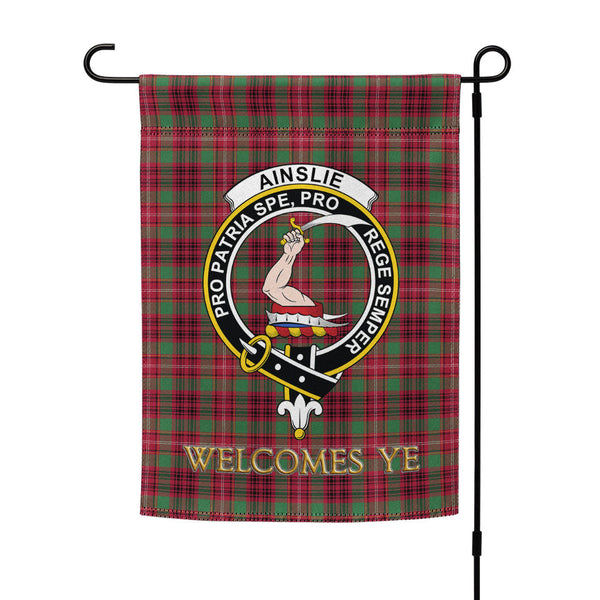Ainslie Modern Clan Badge Tartan Garden Flag