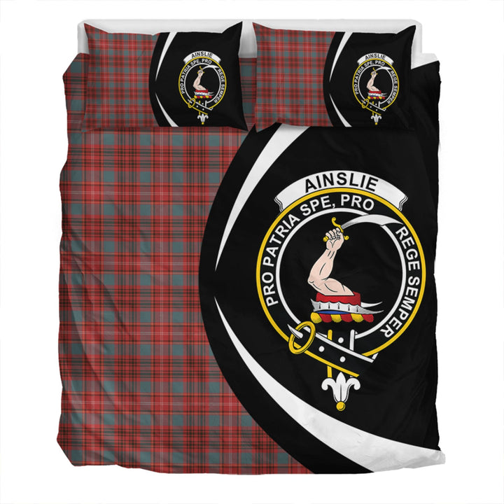 Ainslie Weathered Clan Badge Tartan Bedding Set Circle Style