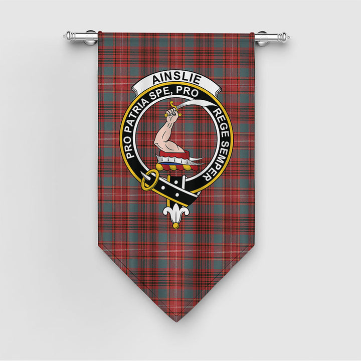 Ainslie Weathered Clan Badge Tartan Gonfalon