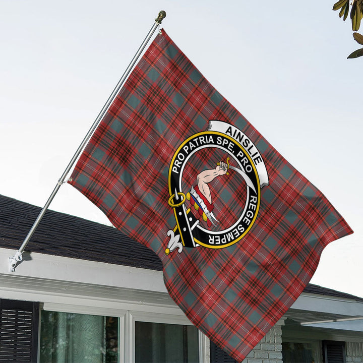 Ainslie Weathered Clan Badge Tartan House Flag
