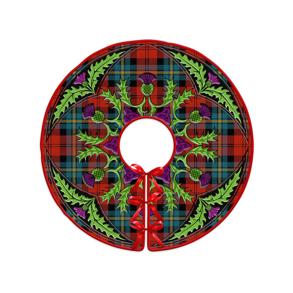 Aitken Ancient Clan Badge Tartan Christmas Tree Skirt Scottish Thistle Design
