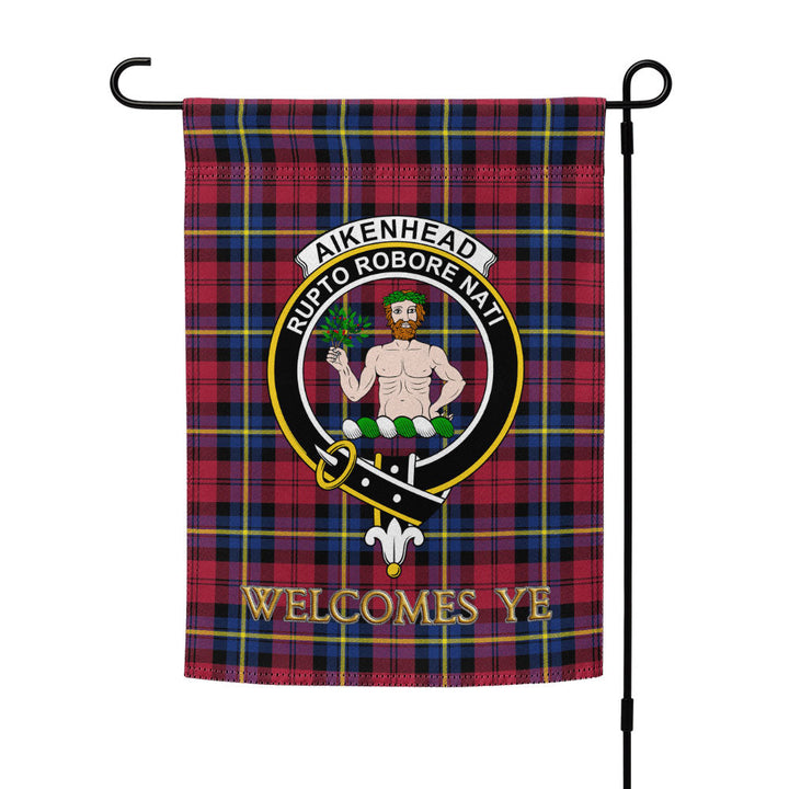 Aitken Modern Clan Badge Tartan Garden Flag