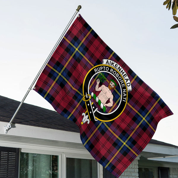 Aitken Modern Clan Badge Tartan House Flag