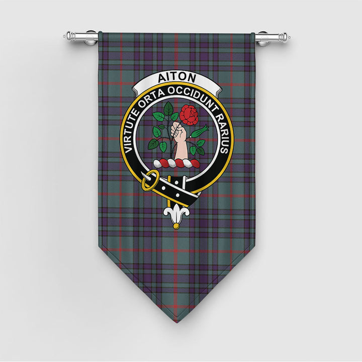 Aiton Weathered Clan Badge Tartan Gonfalon