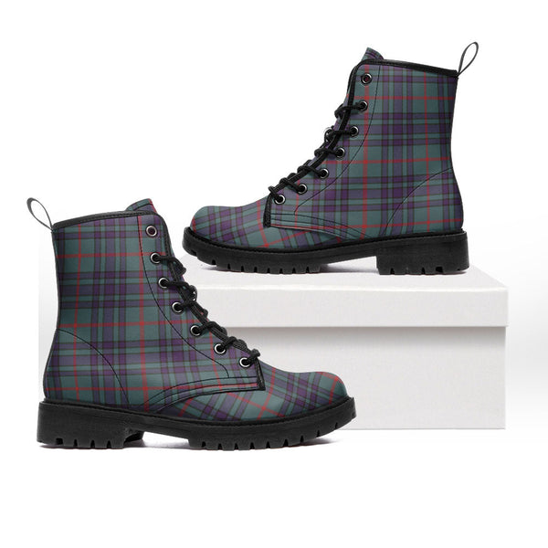 Aiton Weathered Clan Badge Tartan Leather Boots