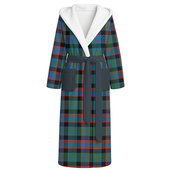 Alexander Hunting Ancient Clan Badge Tartan Flannel Hooded Bathrobe