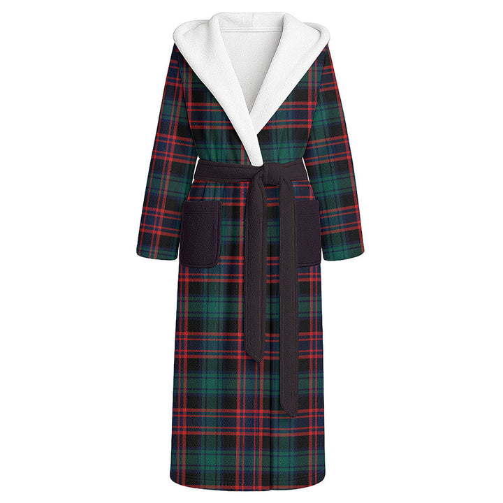 Alexander Hunting Modern Clan Badge Tartan Flannel Hooded Bathrobe