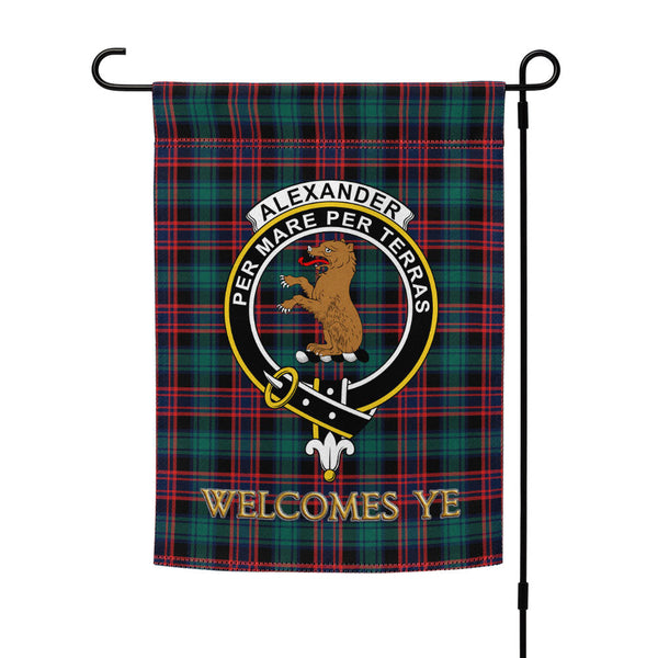 Alexander Hunting Modern Clan Badge Tartan Garden Flag