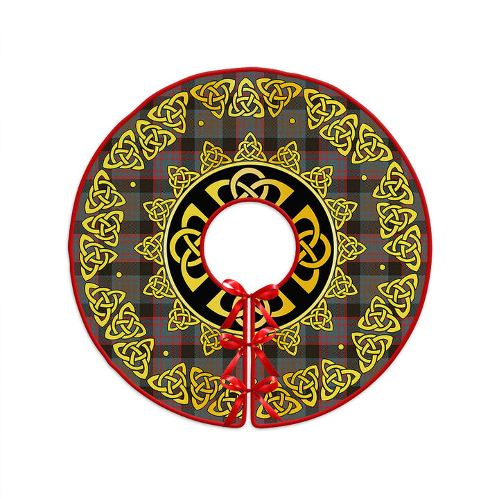 Alexander Hunting Weathered Clan Badge Tartan Christmas Tree Skirt Golden Celtic Heritage