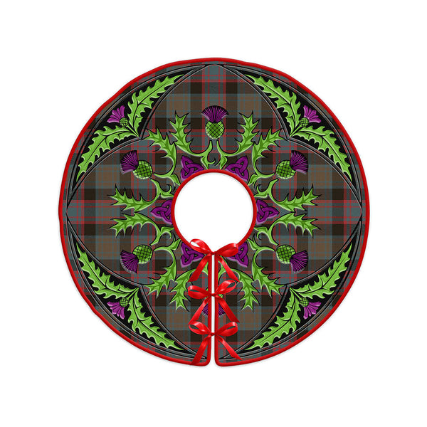 Alexander Hunting Weathered Clan Badge Tartan Christmas Tree Skirt Scottish Thistle Design