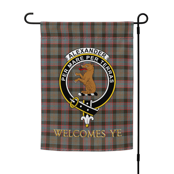 Alexander Hunting Weathered Clan Badge Tartan Garden Flag