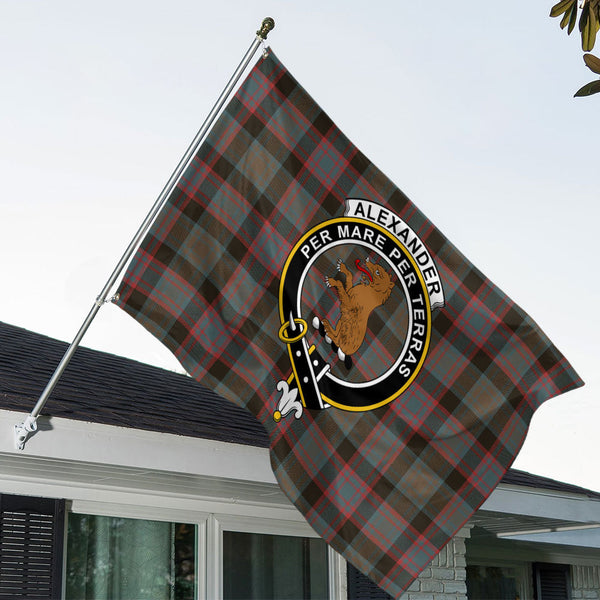 Alexander Hunting Weathered Clan Badge Tartan House Flag