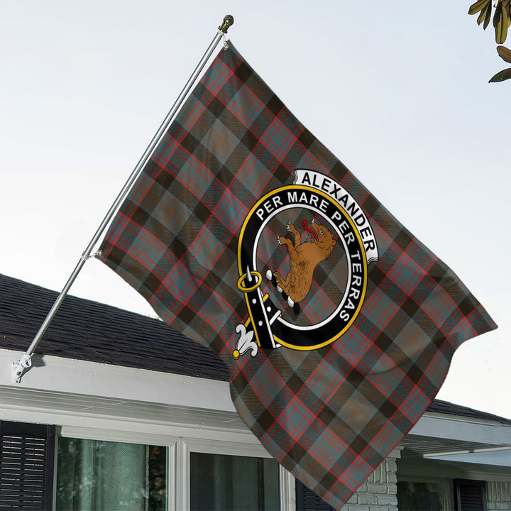 Alexander Hunting Weathered Clan Badge Tartan House Flag