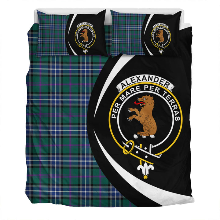 Alexander of Menstry Hunting Modern Clan Badge Tartan Bedding Set Circle Style