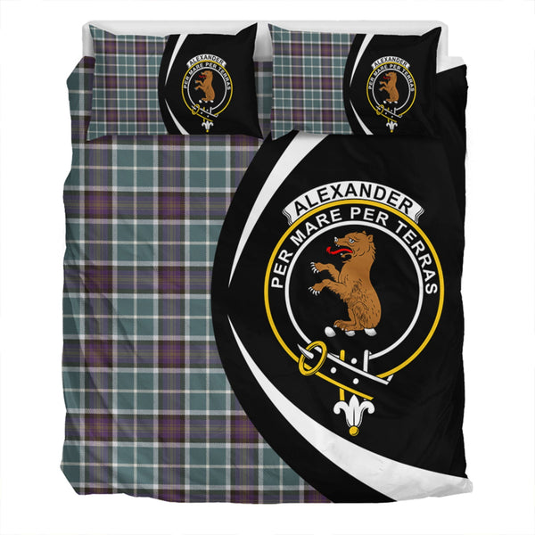 Alexander of Menstry Weathered Clan Badge Tartan Bedding Set Circle Style