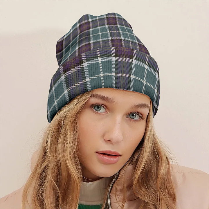 Alexander of Menstry Weathered Clan Badge Tartan Knitted Beanie