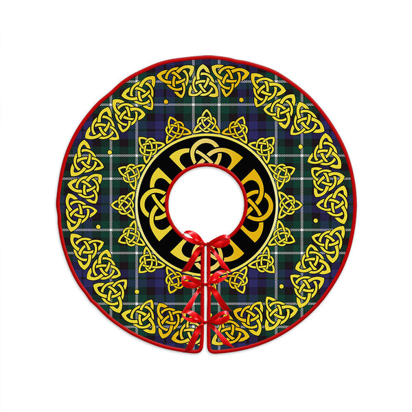 Allardice Clan Badge Tartan Christmas Tree Skirt Golden Celtic Heritage