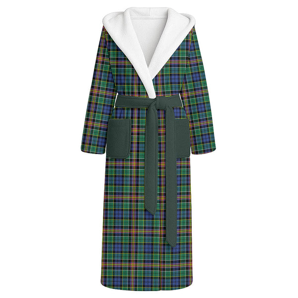 Allison Clan Badge Tartan Flannel Hooded Bathrobe