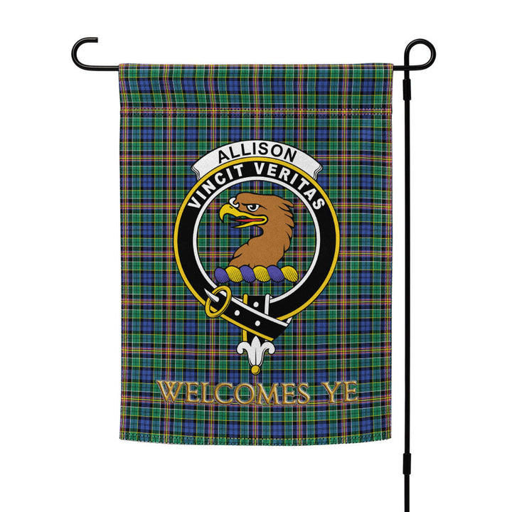 Allison Clan Badge Tartan Garden Flag