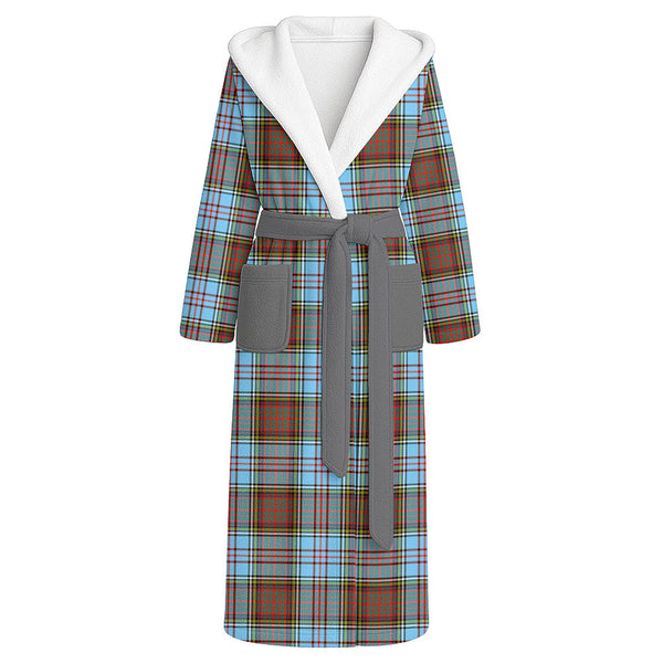 Anderson Ancient Clan Badge Tartan Flannel Hooded Bathrobe