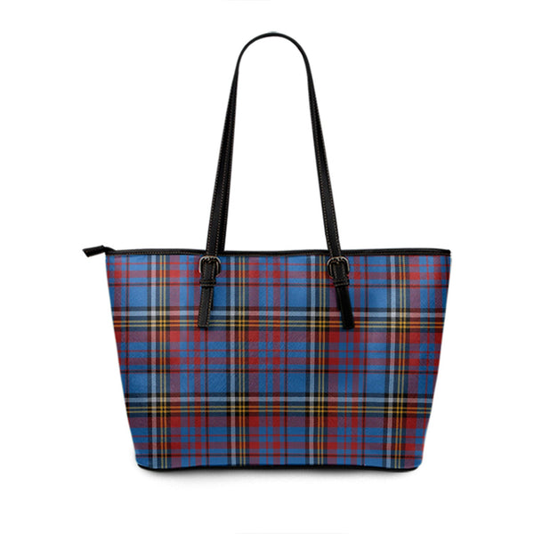 Anderson Blue Westwood Modern Tartan Leather Tote Bag