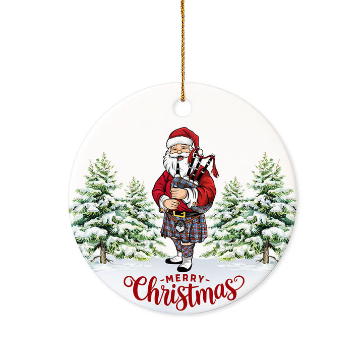 Anderson Modern Tartan Ceramic Ornament Santa