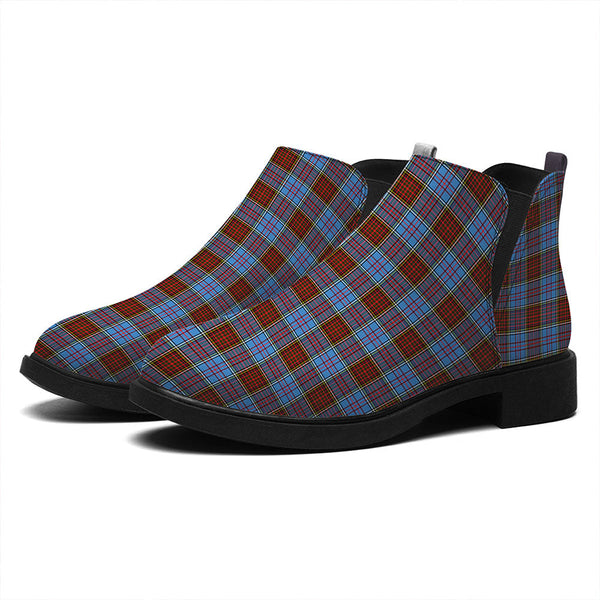 Anderson Modern Tartan Flat Ankle Boots