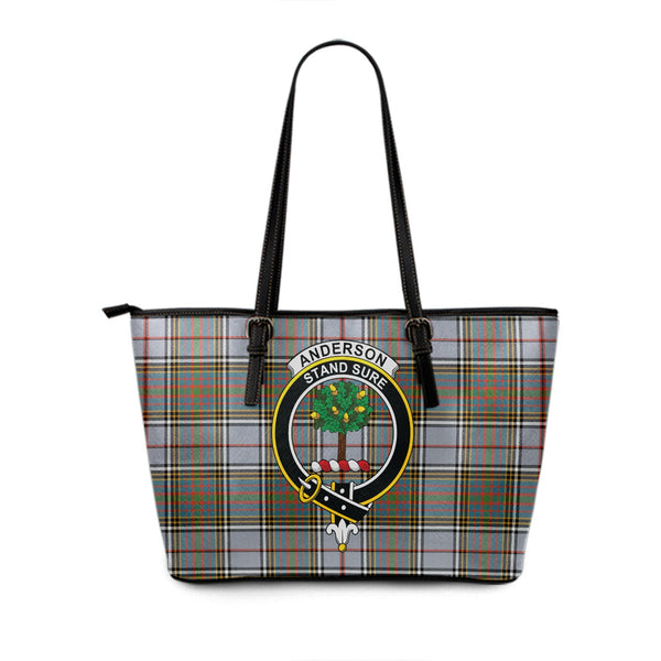 Anderson Ross Ancient Clan Badge Tartan Leather Tote Bag
