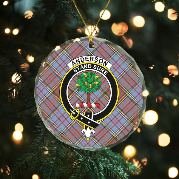 Anderson Weathered Clan Badge Tartan Glass Ornament