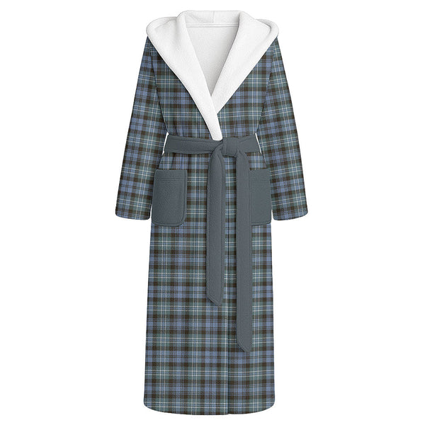 Arbuthnot Weathered Clan Badge Tartan Flannel Hooded Bathrobe