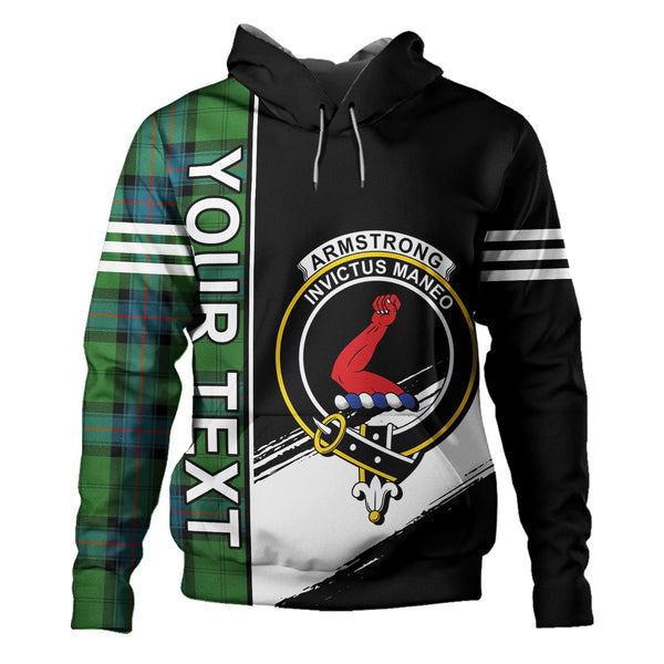 Armstrong Ancient Clan Badge Tartan Hoodie Quarter Style Personalized
