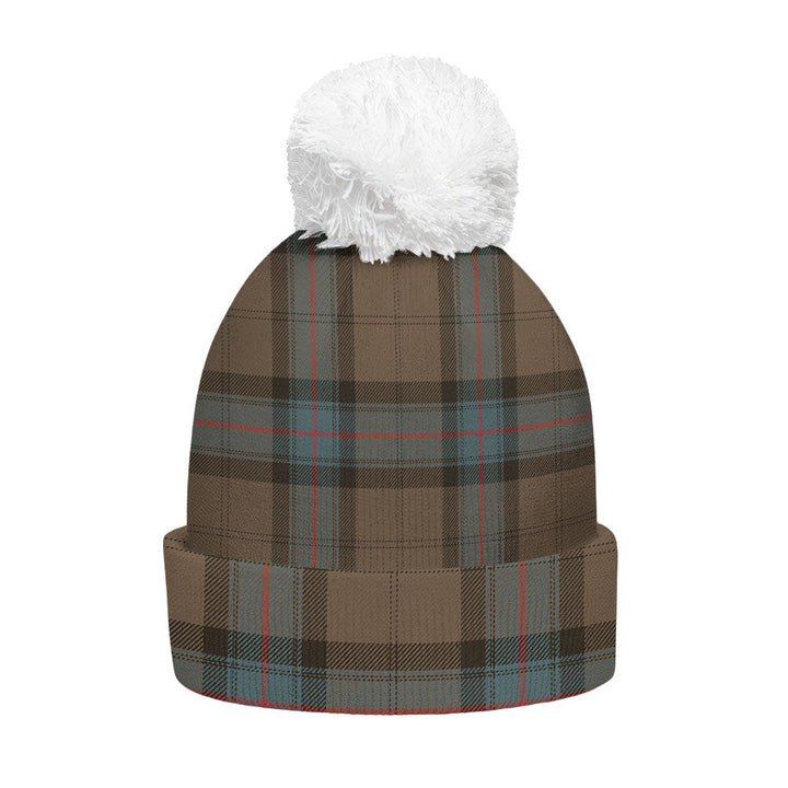 Armstrong Weathered Clan Badge Tartan Bobble Beanie Hat
