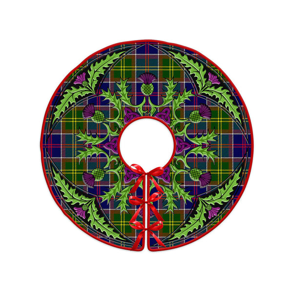 Arnott Clan Badge Tartan Christmas Tree Skirt Scottish Thistle Design