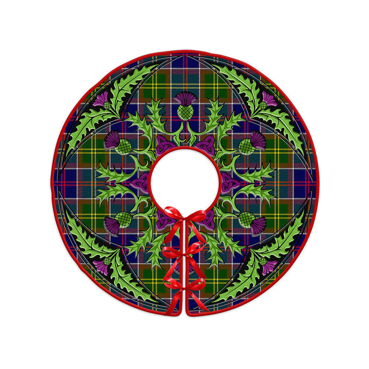 Arnott Clan Badge Tartan Christmas Tree Skirt Scottish Thistle Design