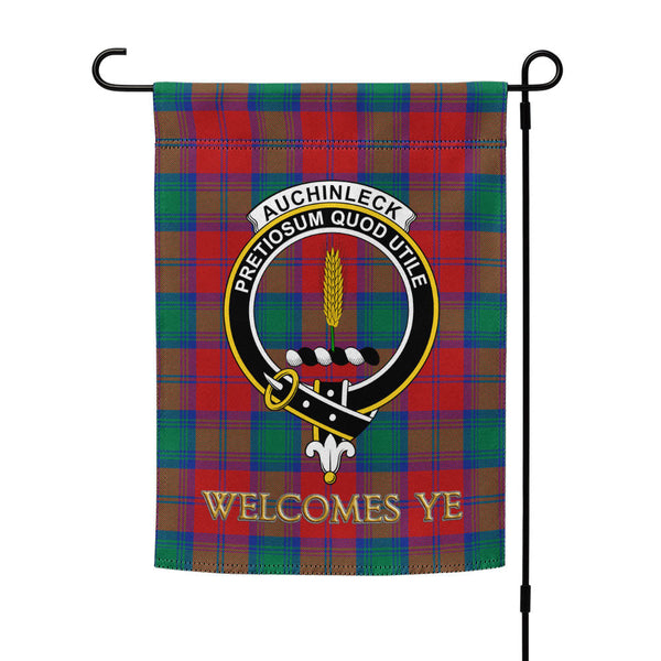 Auchinleck Clan Badge Tartan Garden Flag