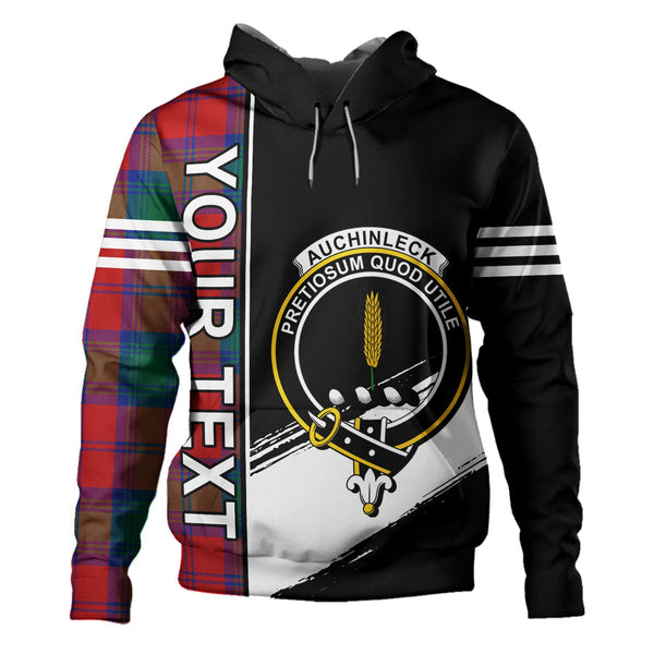 Auchinleck Clan Badge Tartan Hoodie Quarter Style Personalized