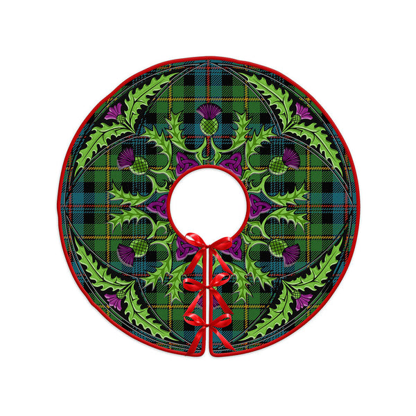 Baillie Ancient Clan Badge Tartan Christmas Tree Skirt Scottish Thistle Design