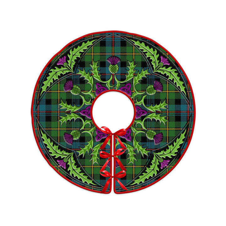Baillie Ancient Clan Badge Tartan Christmas Tree Skirt Scottish Thistle Design