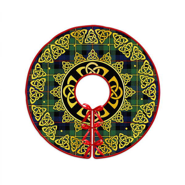 Baillie Modern Clan Badge Tartan Christmas Tree Skirt Golden Celtic Heritage