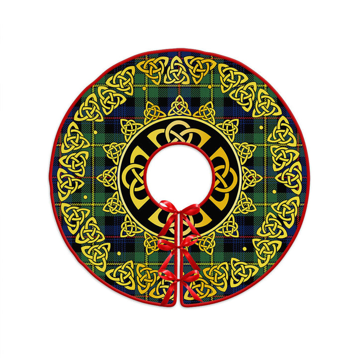Baillie Modern Clan Badge Tartan Christmas Tree Skirt Golden Celtic Heritage
