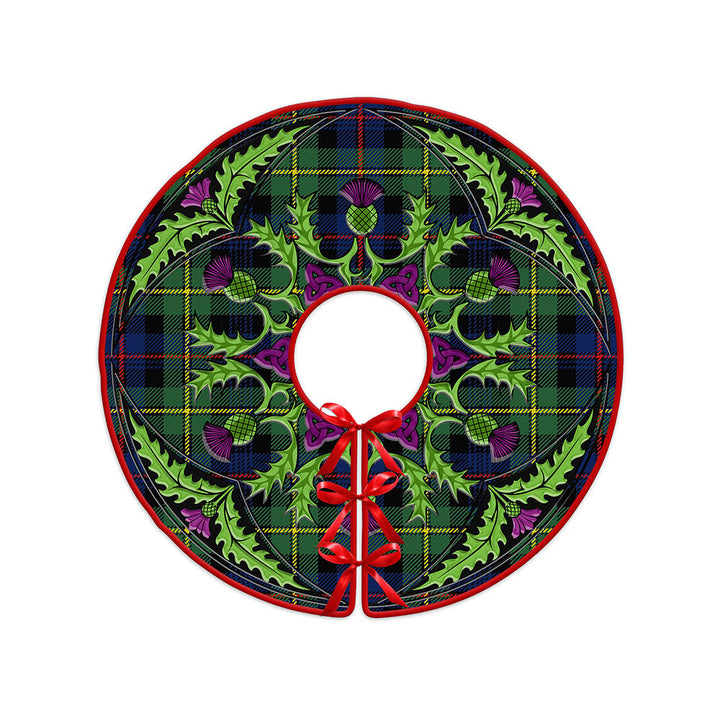 Baillie Modern Clan Badge Tartan Christmas Tree Skirt Scottish Thistle Design