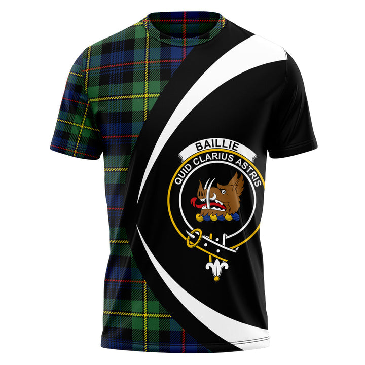 Baillie Modern Clan Badge Tartan T-Shirt Circle Style Personalized