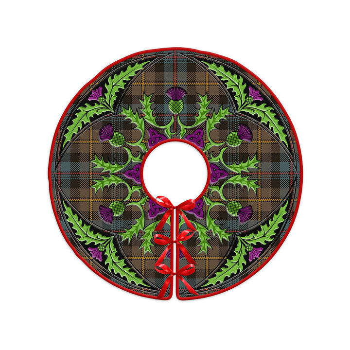 Baillie Weathered Clan Badge Tartan Christmas Tree Skirt Scottish Thistle Design