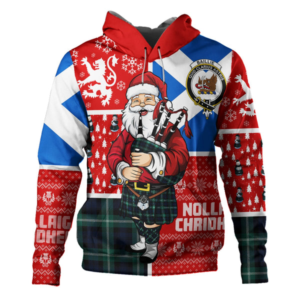 Baillie of Polkemmet Modern Clan Badge Tartan Hoodie Scotland Christmas Santa