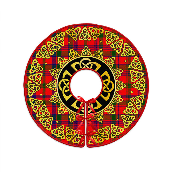 Bain Clan Badge Tartan Christmas Tree Skirt Golden Celtic Heritage