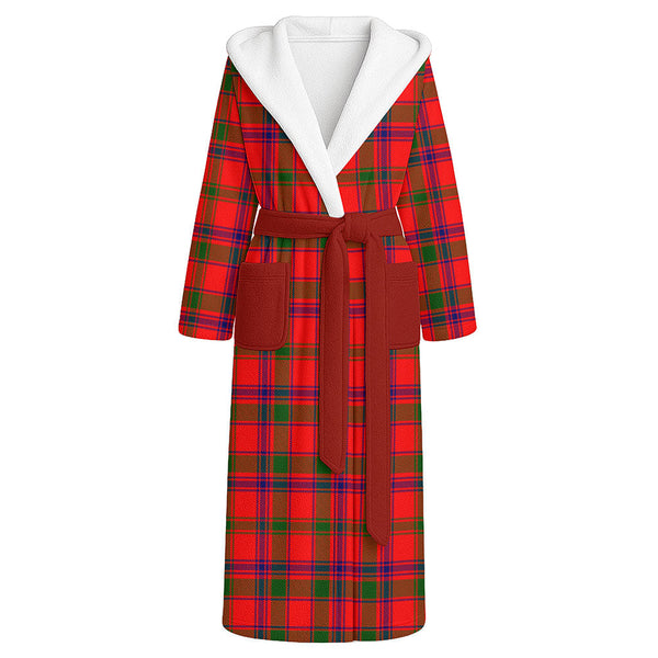 Bain Clan Badge Tartan Flannel Hooded Bathrobe