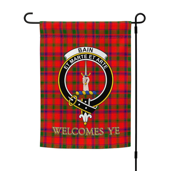 Bain Clan Badge Tartan Garden Flag