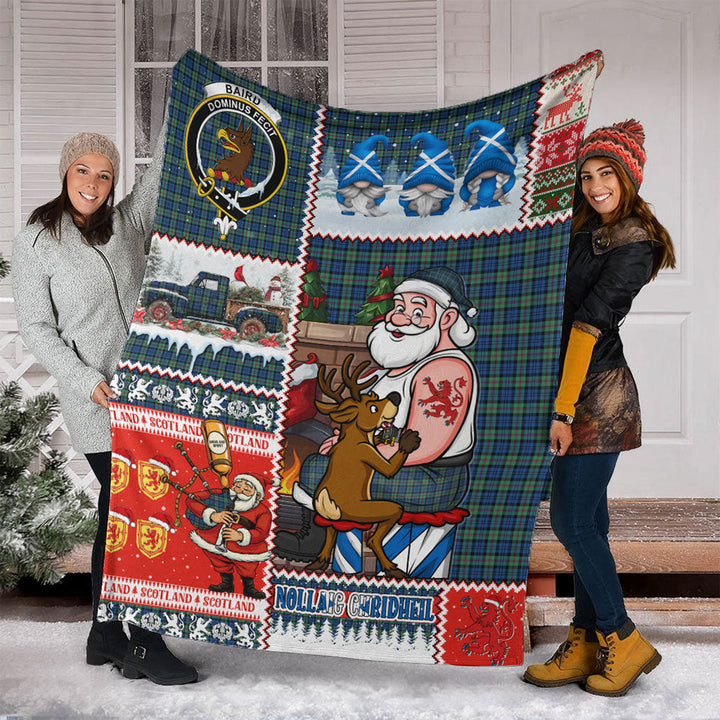 Baird Ancient Clan Badge Tartan Blanket Scotland Santa Tattoo Christmas Comic Patchwork Style